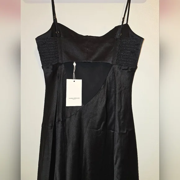 NEW RARE Amanda Uprichard BLACK Janeiro Silk Evening Gown Maxi Dress | Size Med - Picture 9 of 14
